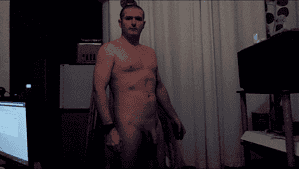 Naturist nudist nude naked penis in a natural setting, emphasizing body positivity and naturism.